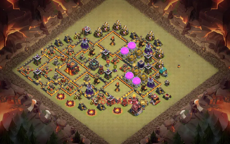 Town Hall 10 Base -war – Layout id: vorr9 base layout