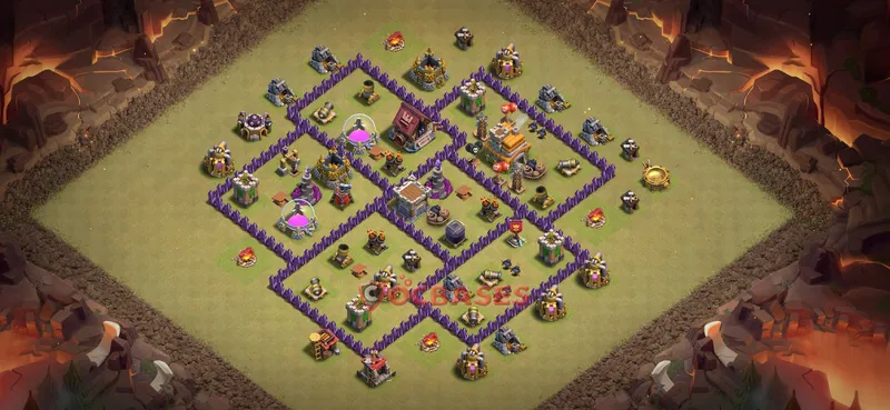 Town Hall 7 Base -war – Layout id: wydhg base layout