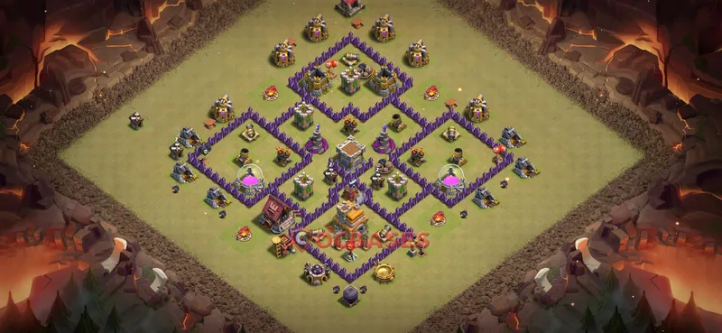 Town Hall 7 Base -war – Layout id: ob050 base layout