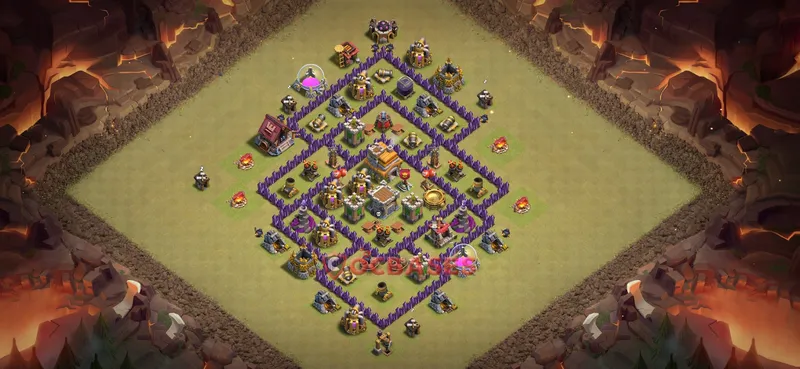 Town Hall 7 Base -war – Layout id: u2az8 base layout