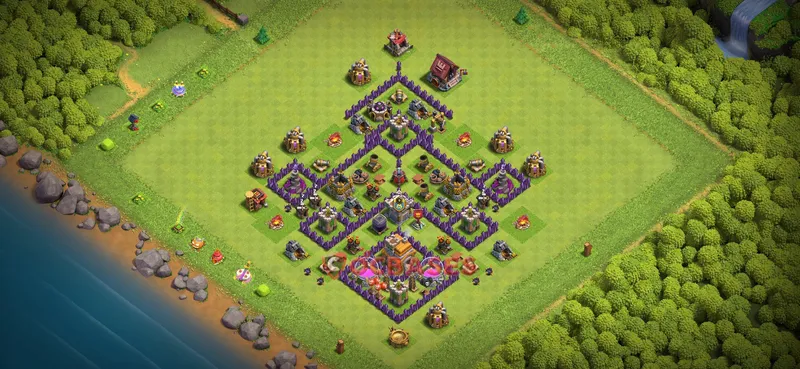 Town Hall 7 Base -war – Layout id: tjmd9 base layout
