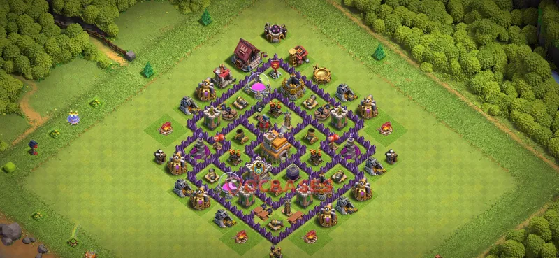 Town Hall 7 Base -farming – Layout id: 7qzva base layout