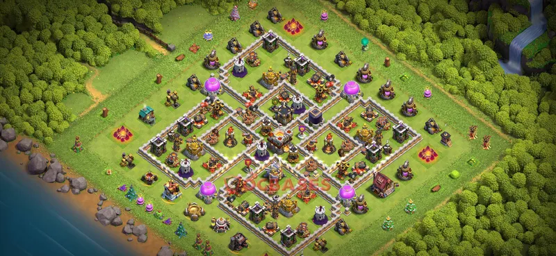 Town Hall 11 Base -trophy – Layout id: pu2h6 base layout