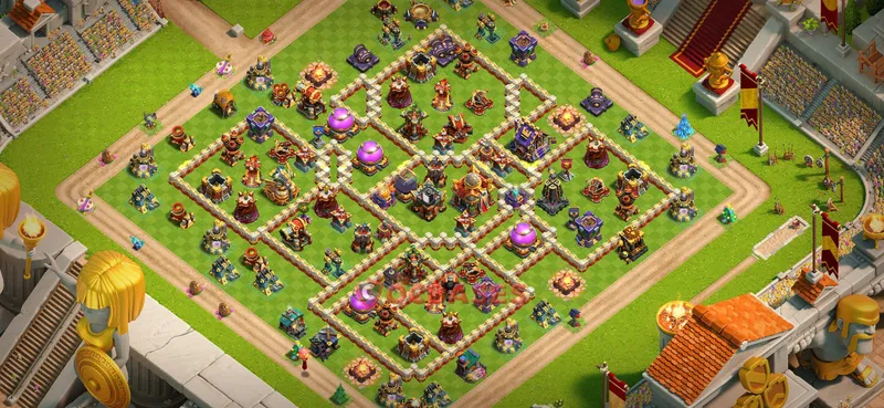 Town Hall 16 Base -hybrid – Layout id: w14to base layout, image 2