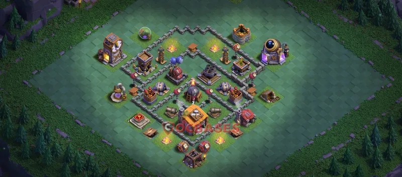 Builder Hall 6 Base -trophy – Layout id: o0j73 base layout, image 1