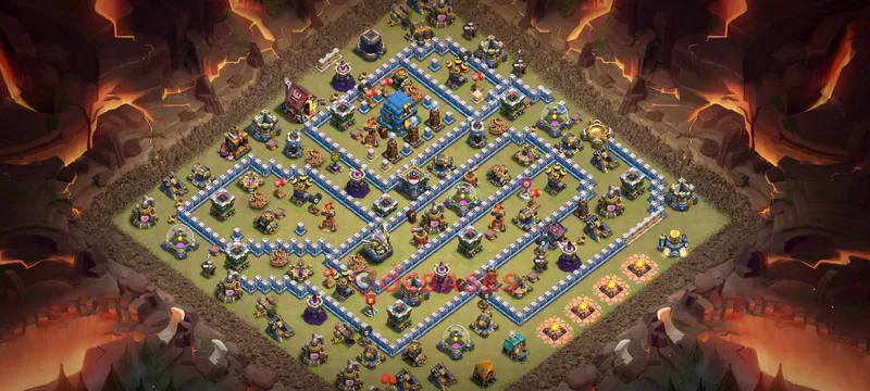 Town Hall 12 Base -war – Layout id: hdr3n base layout, image 1