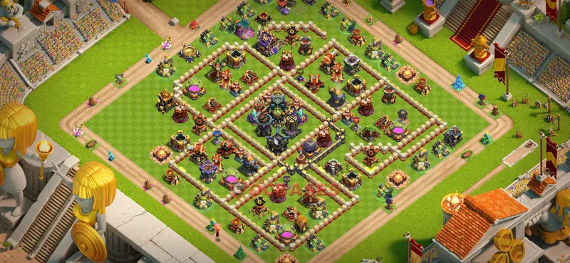 Town Hall 17 Base -hybrid – Layout id: rtij6 base layout, image 2