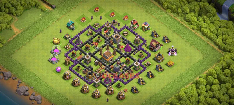 Town Hall 8 Base -trophy – Layout id: wdsr4 base layout