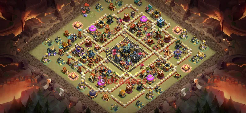 Town Hall 17 Base -war – Layout id: eutr4 base layout, image 1