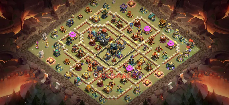 Town Hall 17 Base -hybrid – Layout id: cnhrl base layout, image 1
