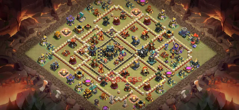 Town Hall 17 Base -war – Layout id: b3vqg base layout, image 1