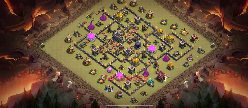 Town Hall 9 Base -hybrid – Layout id: yk99z base layout