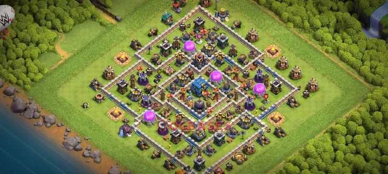 Town Hall 12 Base -hybrid – Layout id: 3qodh base layout, image 2