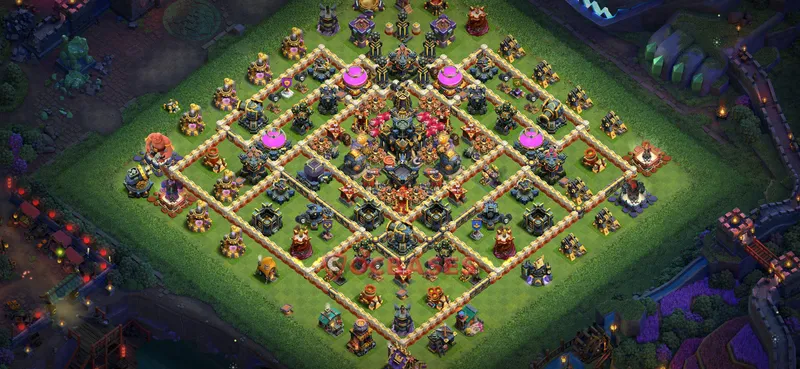 Town Hall 17 Base -trophy – Layout id: 5ig6c base layout