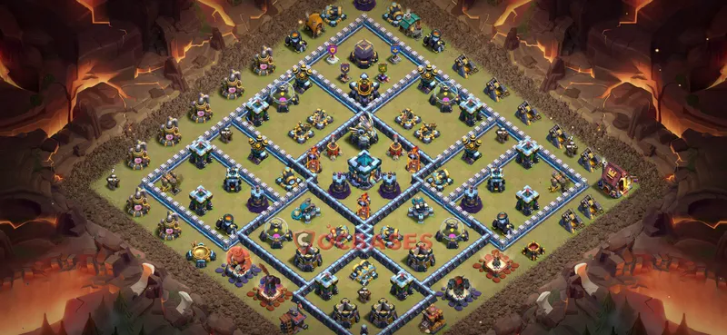 Town Hall 13 Base -war – Layout id: yuupz base layout, image 2
