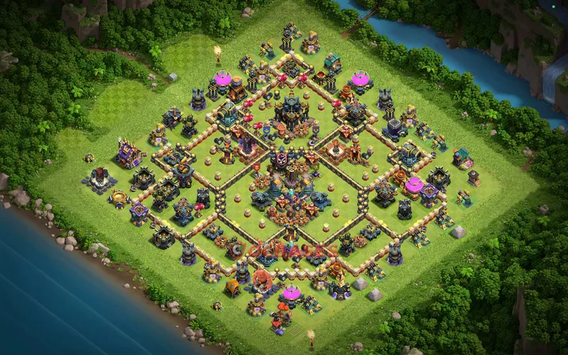 Town Hall 17 Base -hybrid – Layout id: adm3m base layout