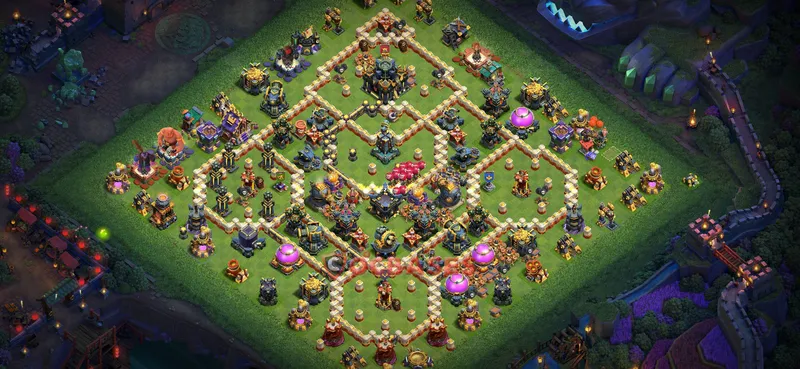 Town Hall 17 Base -trophy – Layout id: cm2cu base layout