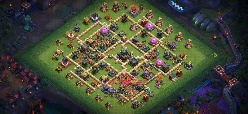 Town Hall 17 Base -trophy – Layout id: x400r base layout