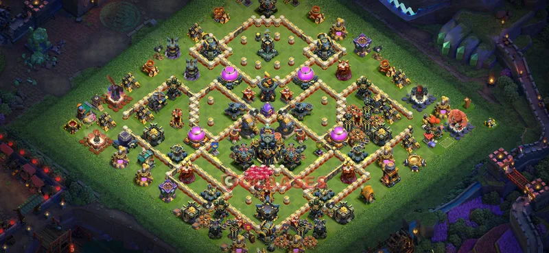 Town Hall 17 Base -trophy – Layout id: o1t6r base layout