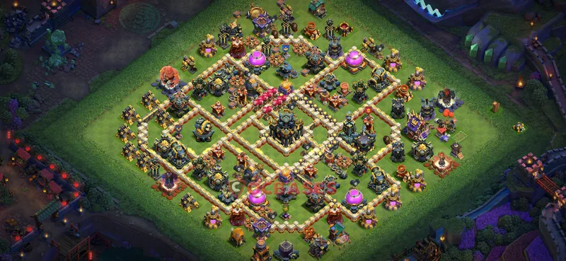 Town Hall 17 Base -trophy – Layout id: uwh1y base layout