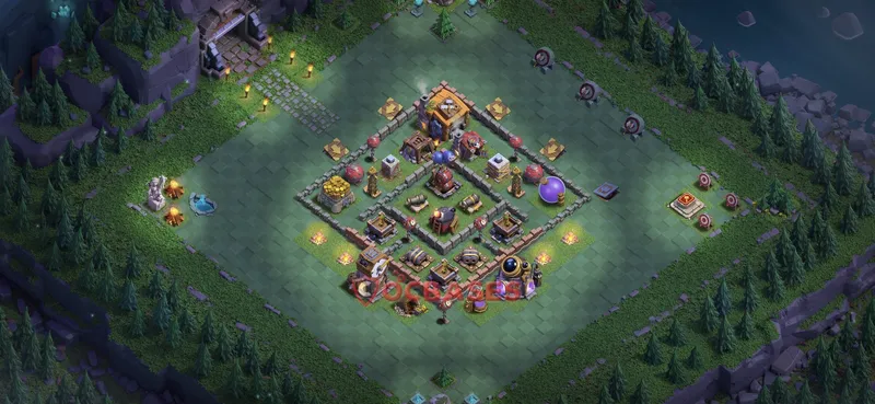 Builder Hall 7 Base -trophy – Layout id: hroon base layout, image 1