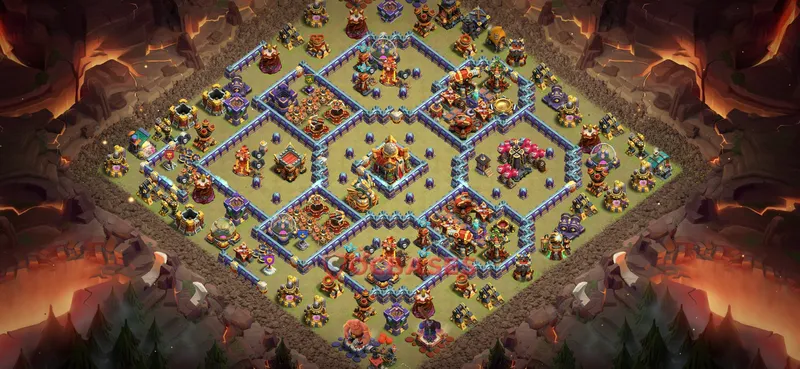 Town Hall 16 Base -war – Layout id: e2f4x base layout