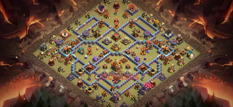Town Hall 16 Base -war – Layout id: klslr base layout