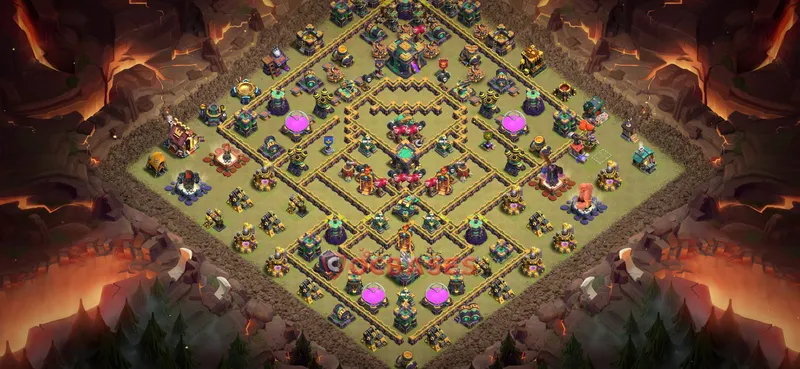 Town Hall 14 Base -war – Layout id: om22v base layout