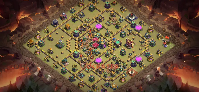 Town Hall 14 Base -war – Layout id: v46ed base layout
