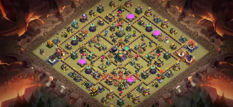 Town Hall 14 Base -war – Layout id: bgrdn base layout