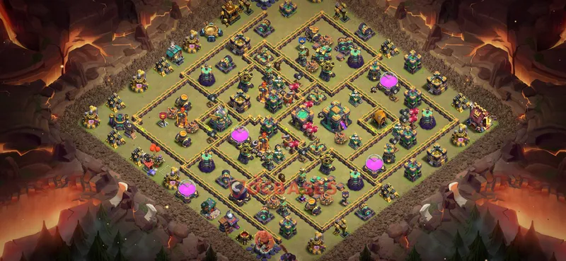 Town Hall 14 Base -war – Layout id: sme1o base layout