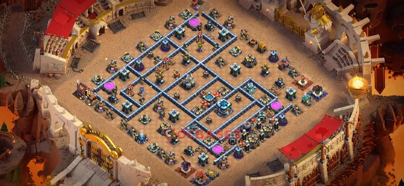 Town Hall 13 Base -war – Layout id: zk121 base layout