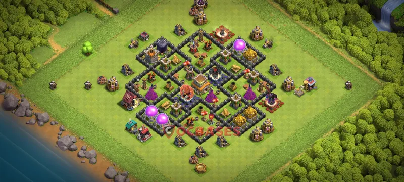Town Hall 8 Base -trophy – Layout id: 8ry1d base layout