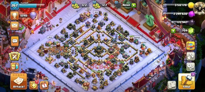 Town Hall 17 Base -trophy – Layout id: qdw5o base layout