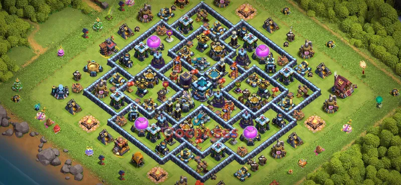 Town Hall 13 Base -farming – Layout id: yel8x base layout