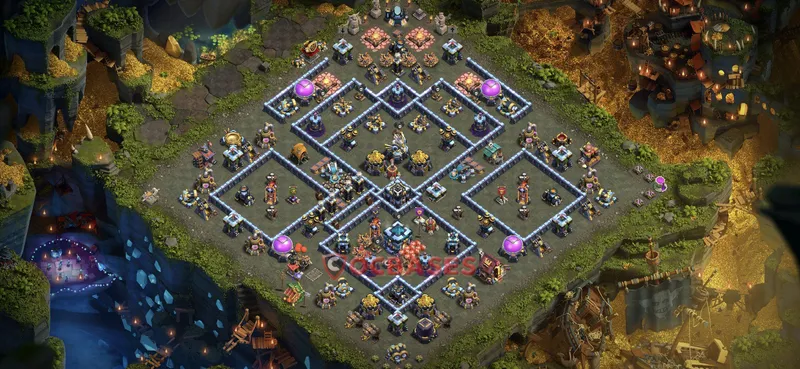 Town Hall 13 Base -war – Layout id: h4ljc base layout, image 2
