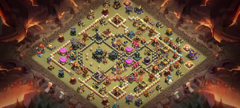 Town Hall 17 Base -war – Layout id: kmhrz base layout