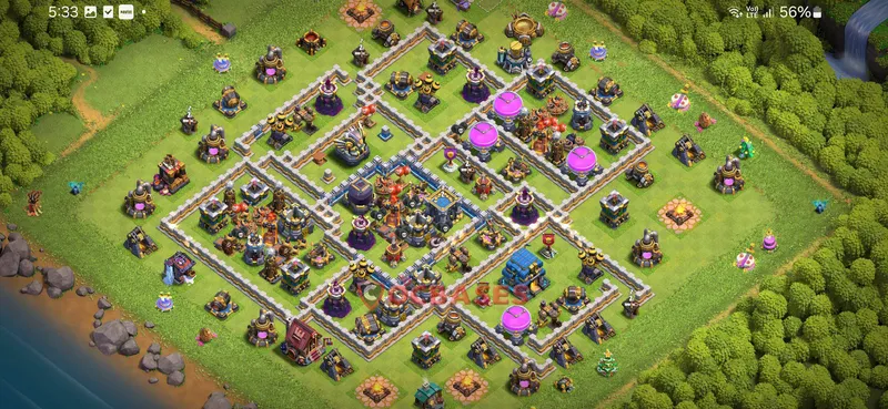 Town Hall 12 Base -farming – Layout id: cghmr base layout