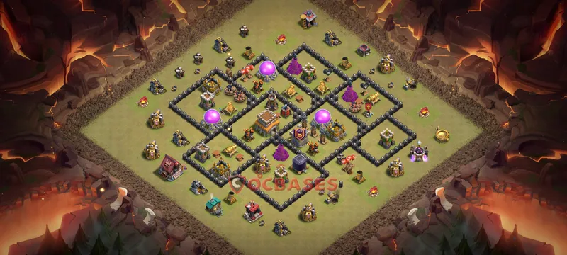Town Hall 8 Base -war – Layout id: jvj3h base layout