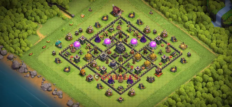 Town Hall 9 Base -farming – Layout id: rezfl base layout