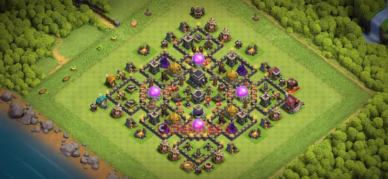 Town Hall 9 Base -farming – Layout id: ubdzy base layout