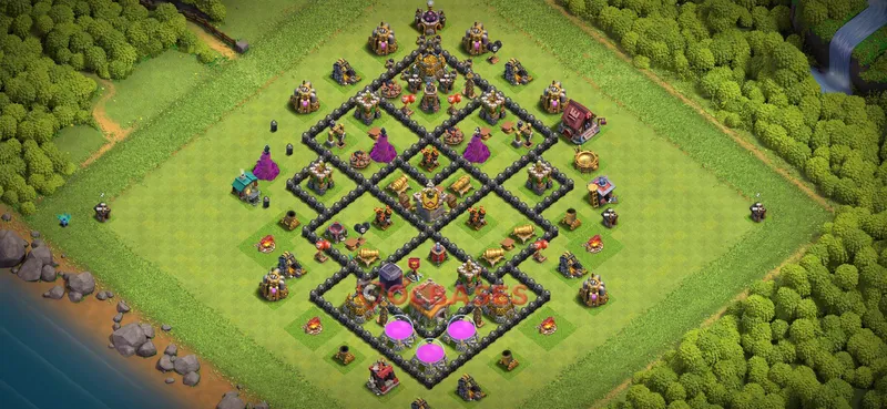 Town Hall 8 Base -farming – Layout id: uzkdk base layout
