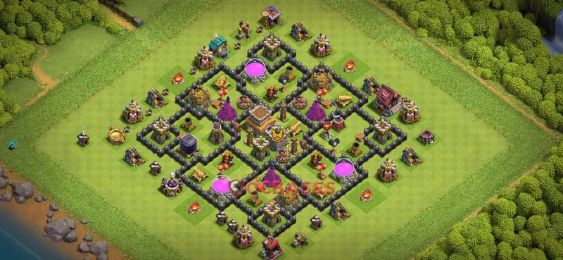 Town Hall 8 Base -farming – Layout id: cc8o1 base layout