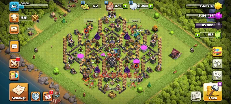 Town Hall 9 Base -war – Layout id: x4e06 base layout