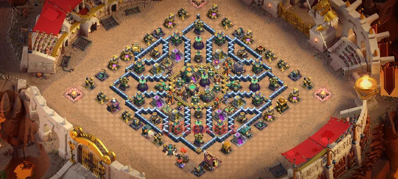 Town Hall 14 Base -hybrid – Layout id: kdovj base layout