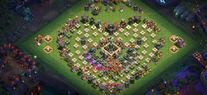 Town Hall 17 Base -progress base – Layout id: 28pxm base layout