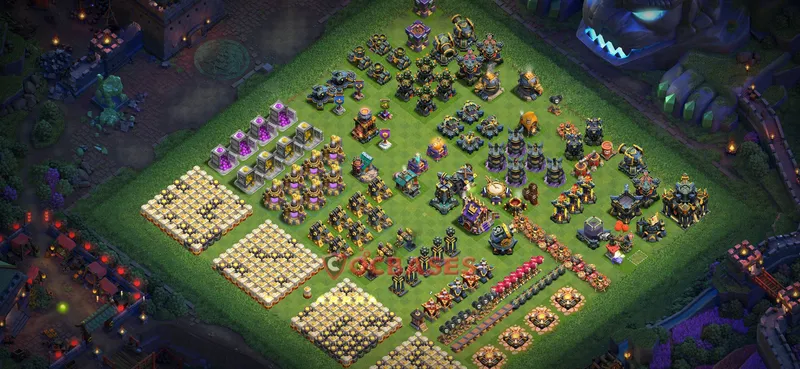 Town Hall 17 Base -progress base – Layout id: p9hyn base layout