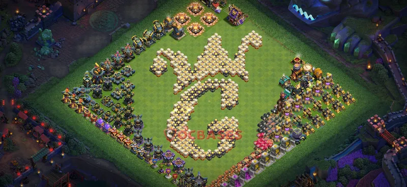 Town Hall 17 Base -progress base – Layout id: 1wy2d base layout