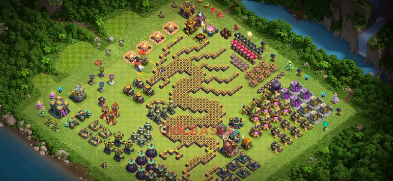 Town Hall 14 Base -progress base – Layout id: n1cma base layout