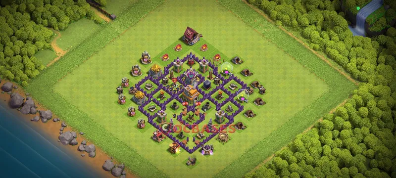 Town Hall 7 Base -trophy – Layout id: ros6x base layout